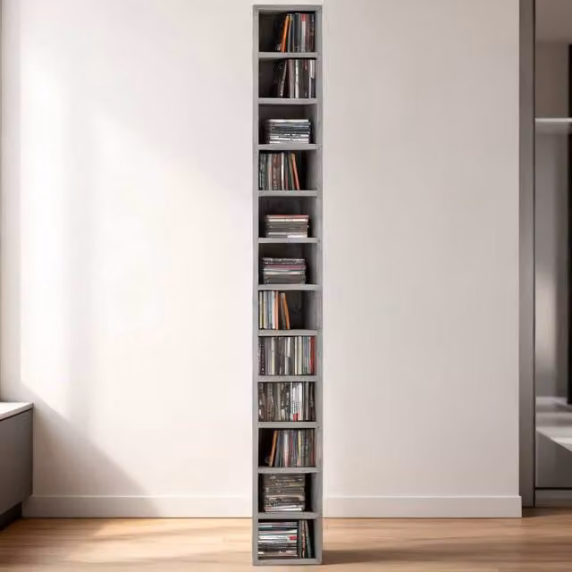 ERGOVEXA 204 CD Tall Narrow Media Storage Tower in Grey