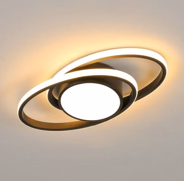 Pheashine Modern Round LED Ceiling Light, 39W, Warm White 3000K, Black and White – 1