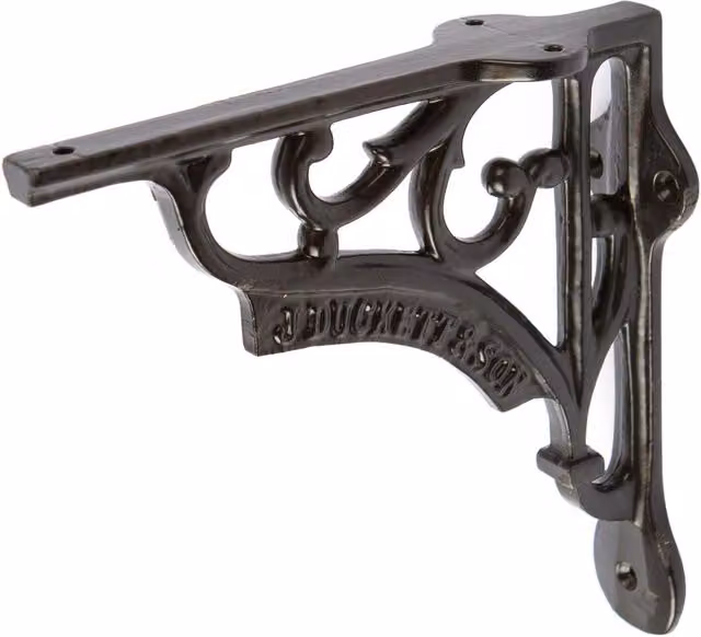 Hammer and Tongs Ornate Matt Black Iron Shelf Bracket, W/D/H: 15.0 x 15.0 x 15.0 cm