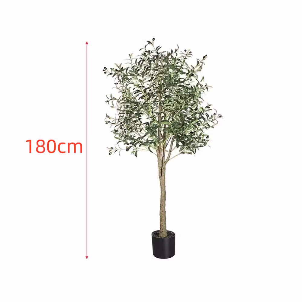 Dprodo Faux Olive Tree with Planter in Green – 3