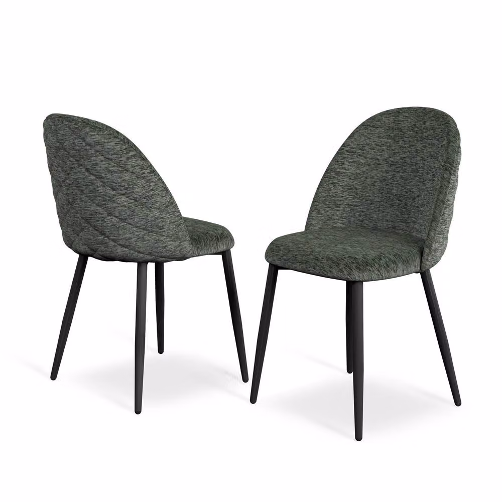 More4Homes Raye Velvet Upholstered Dining Chairs Set of 2 in Green – 3