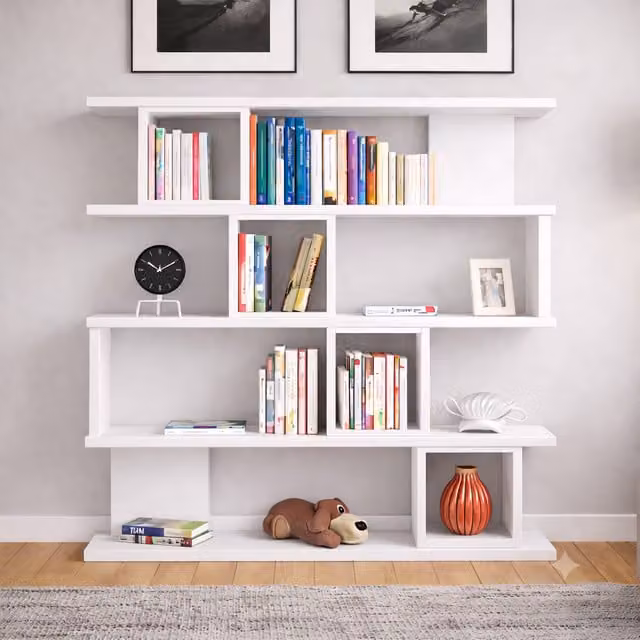 Decorotika Wind Modern White MDF Bookcase