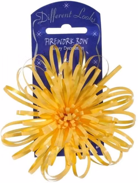 KDMD Yellow Firework Bows, 6 Pack, 10 cm