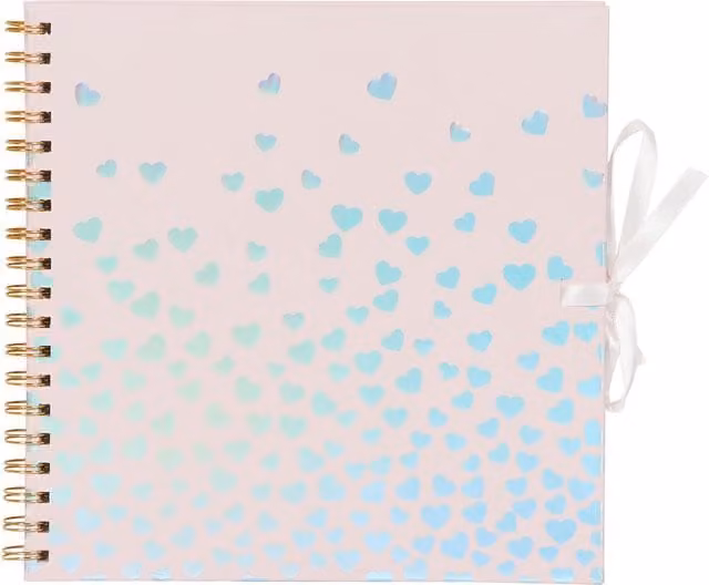 Art Studio Pink Iridescent Heart Scrapbook Paper
