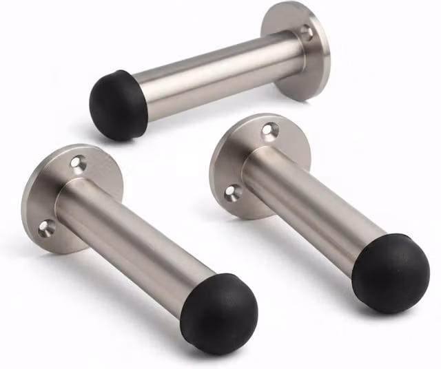 Betley Butterfly Straight Projection Door Stop, 76mm, Brushed Satin Chrome, Pack of 4