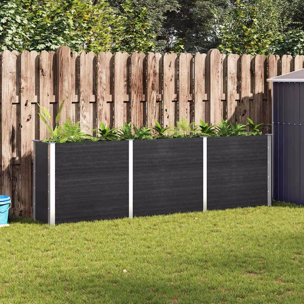 Berkfield Home Garden Raised Bed in Grey WPC, W: 300 cm, D: 50 cm, H: 91 cm – 2