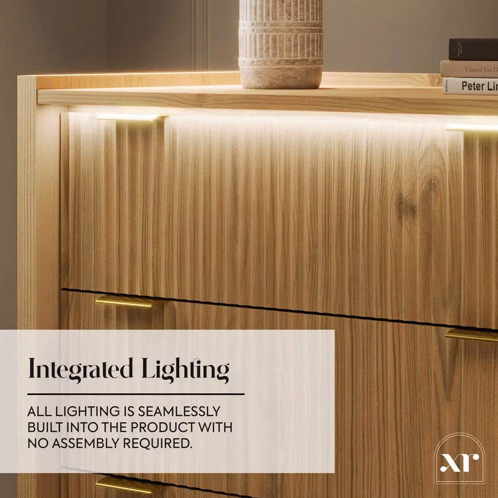 X Rocker XR Living Dakota Chest of Four Drawers with Integrated LED Lights in Wild Oak – 3