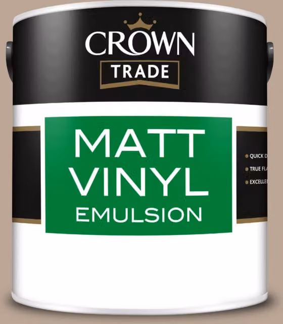 Crown Trade Vinyl Matt Dispersion Paint in Picnic Basket Brown, 2.5 l