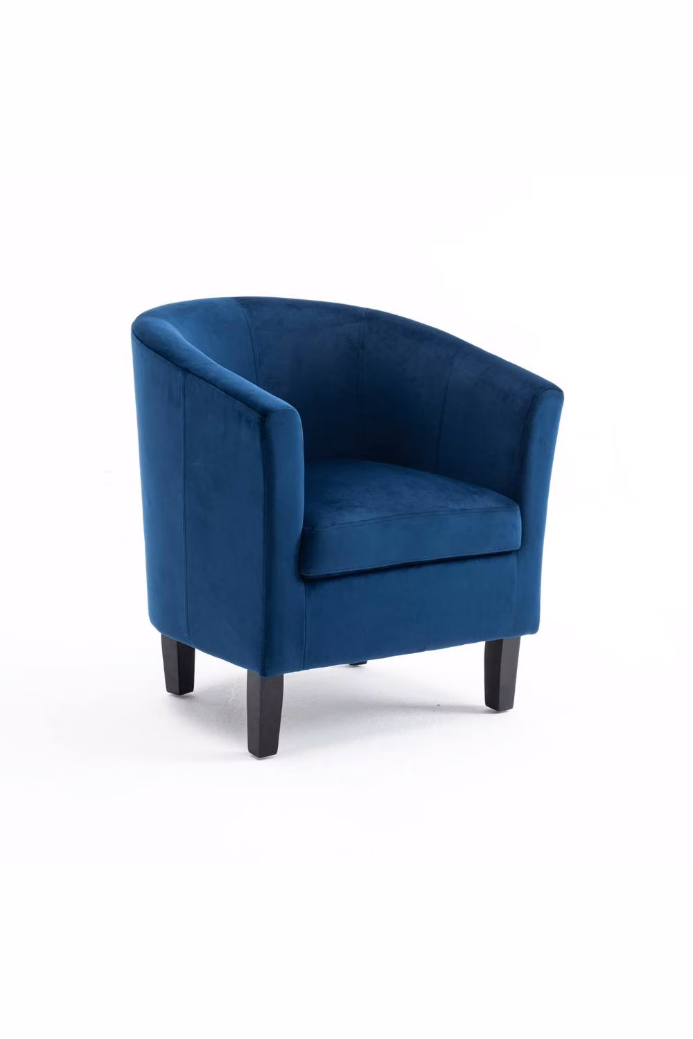 Home Source Modern Velvet Fabric Tub Chair in Dark Blue, W/D/H: 66 x 69 x 73 cm – 3