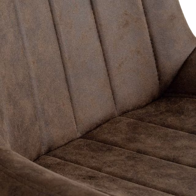 KDMK Malmo Coffee Swivel Dining Chair in Brown Microfibre Fabric