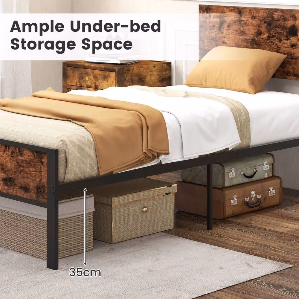 KORVIXA Single Metal Platform Bed Frame, Multicolour, W/D/H: 90 x 200 cm – 5
