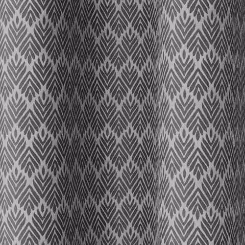 Enhanced Living Aspen Premium Jacquard Leaf Print Grey Eyelet Curtains, 2 x Curtain Panels, W: 117 cm, H: 137 cm – 2