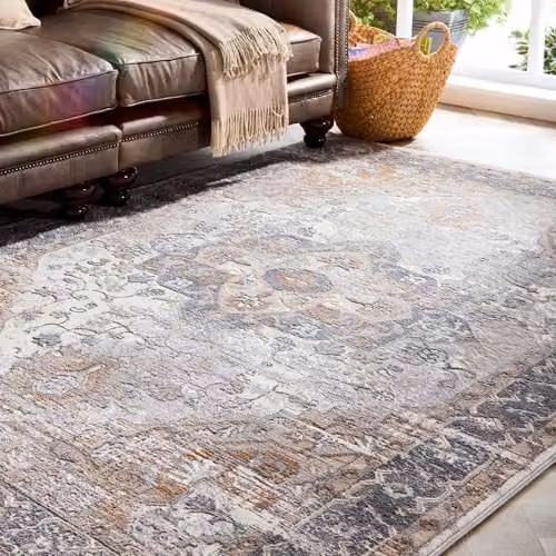 Phoenox Textiles Limited Origins Alexandra Hand-Tufted Oriental Vintage Rug in Cream and Grey, W: 80 cm, D: 150 cm – 4