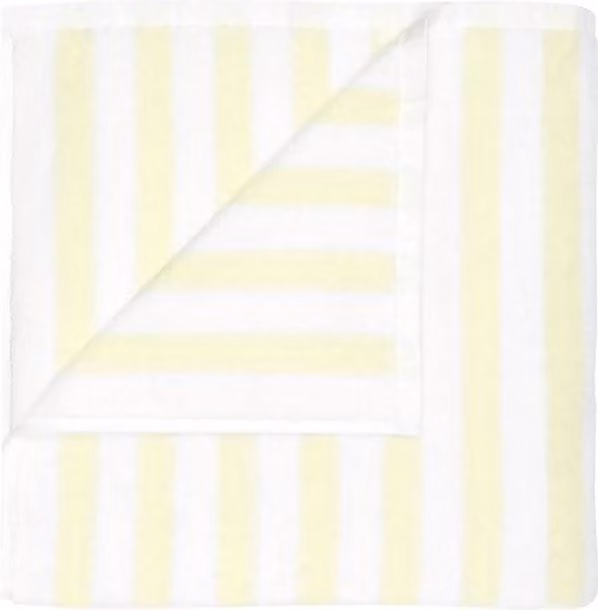 Blomus ARTO Striped Cotton Terry Bath Towel in White and Yellow, W/D/H: 140 x 70 x 70 cm