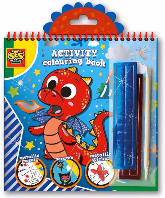 SES Activity Colouring Book Metallic 3 in 1 Multicolour