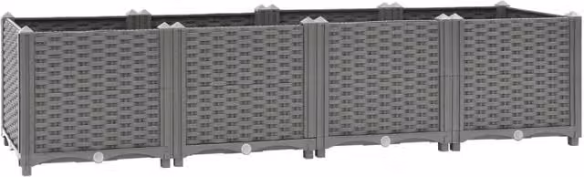 Berkfield Home Grey Polypropylene Raised Bed W/D/H: 160 x 40 x 38 cm