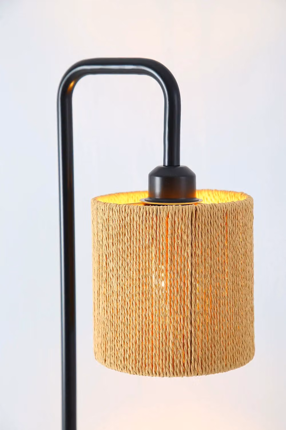 Living and Home Modern Cylindrical Rope Floor Lamp in Black and Multicolour – 4
