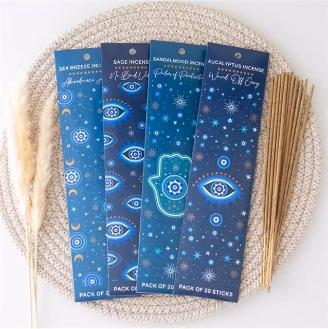 KDMD Starry Eyed Incense Gift Set with 4 Celestial Fragrance Sticks in Brown and Blue