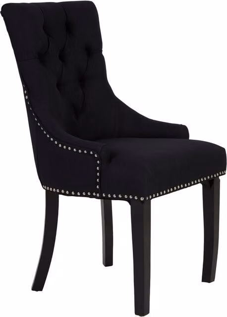 Orsina Black Fabric and Wood Classic Dining Chair