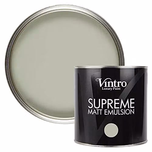 Vintro Luxury Matt Emulsion Multi Surface Paint in Verdant Pale Green, 2.5L