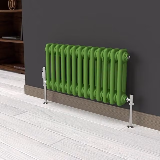 Lux Heat Horizontal Column Radiator in Green, W: 30.0 cm, H: 60.5 cm