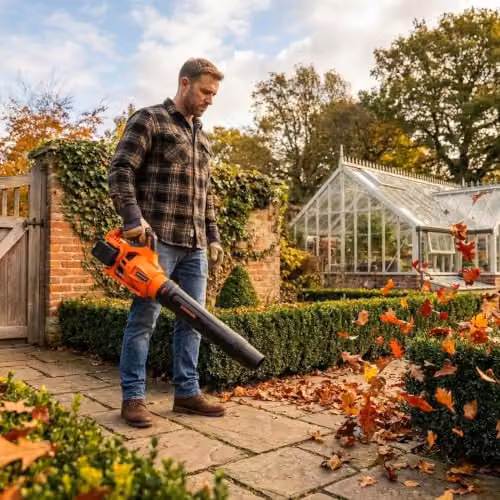 Yard Force 40V Cordless Leaf Blower with Brushless Motor, Boost-X Function and Two 20V 4.0Ah Lithium-Ion Batteries in Black and Orange – 4