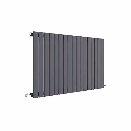 Nuie HLA56 Sloane Modern Home Wall Mount Designer Horizontal Single Panel Radiator, Anthracite, W: 992 mm, H: 600 mm, D: 53 mm