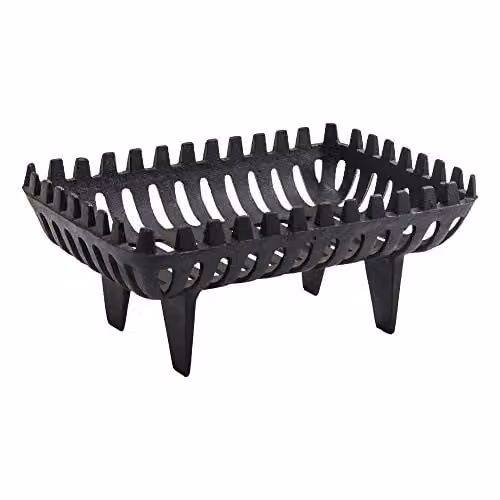 Fire Vida Cast Iron Freestanding Log Basket in Black, H 16 cm x W 38 cm x D 26 cm – 1