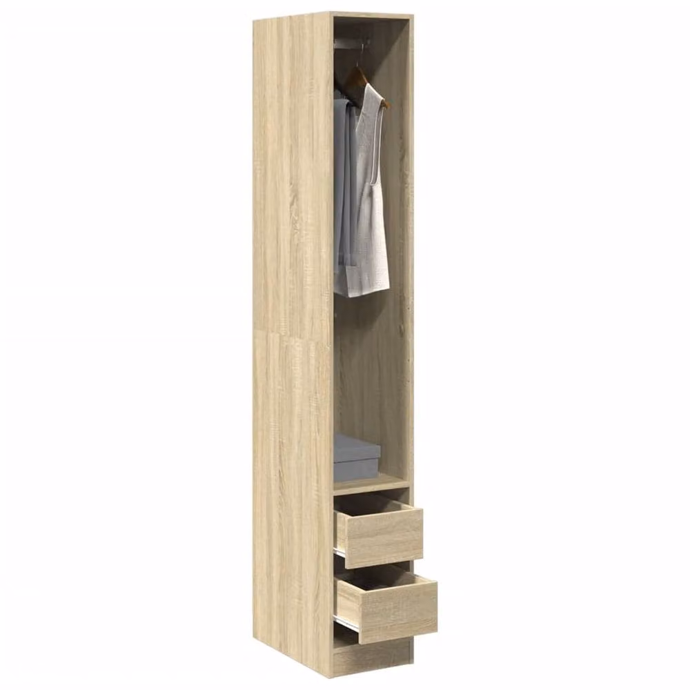 Berkfield Home Sonoma Oak Wardrobe in Light Brown, W/D/H: 30 x 50 x 200 cm – 2