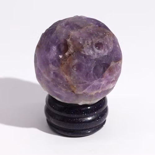 KDMD Jupiter Amethyst Sphere with Solar Goldstone Stand, Purple and Gold, Diameter: 4 cm – 2