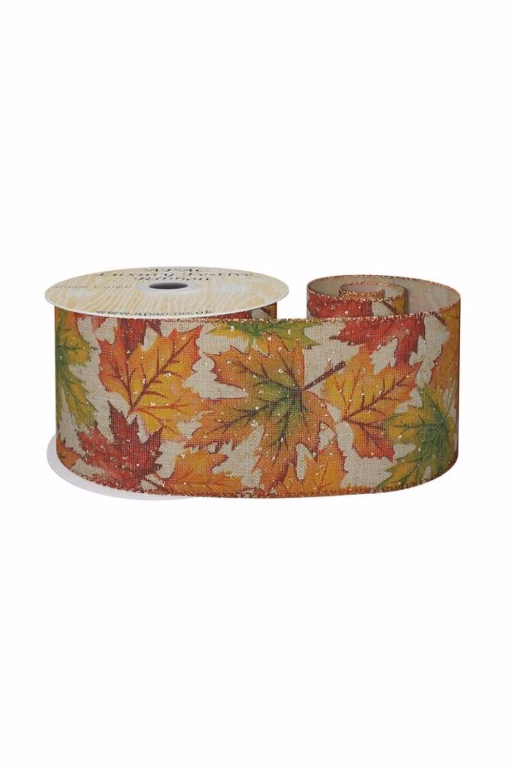 KDMD Natural Textile Ribbon with Autumn Leaf in Multicolour – 2