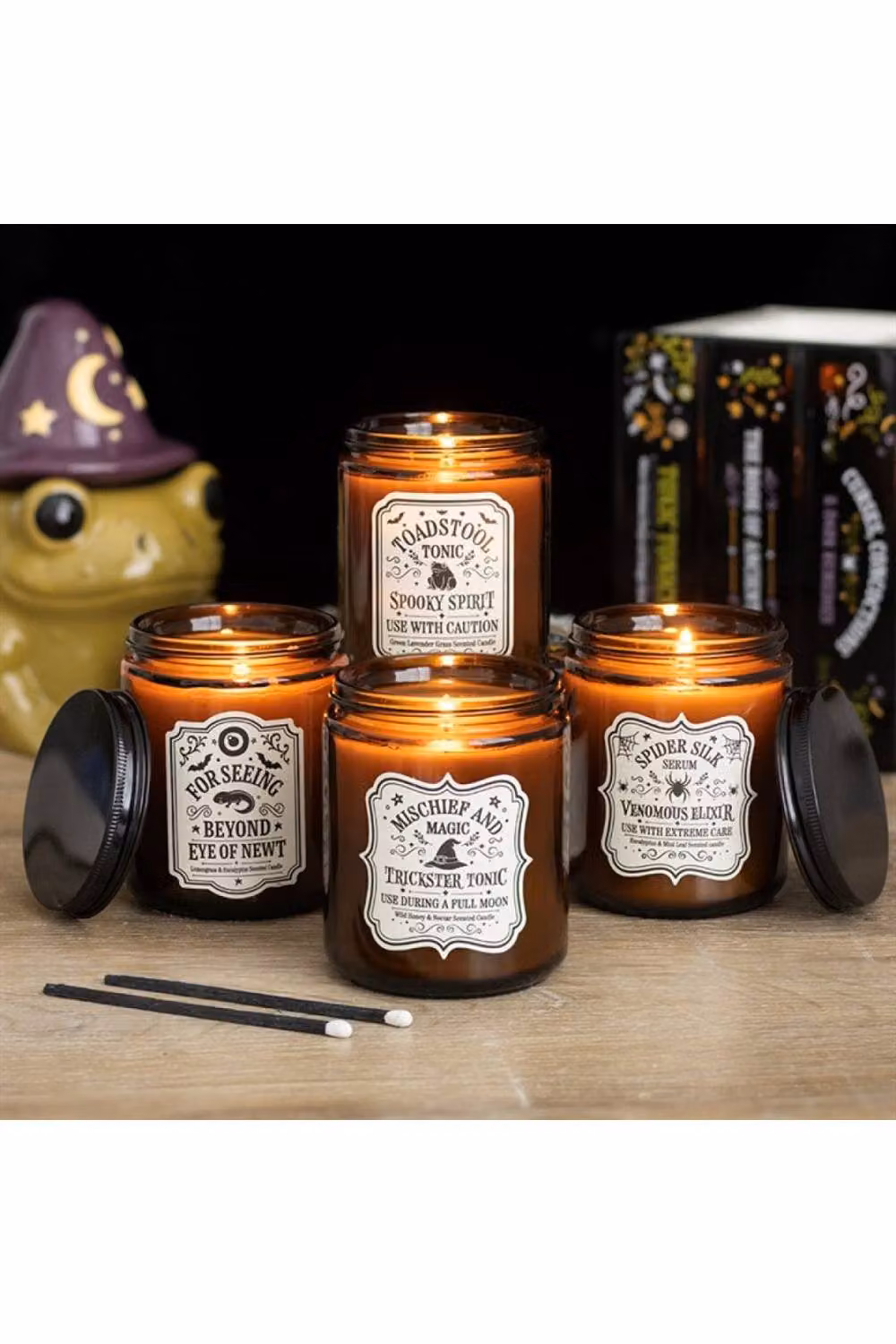 KDMD Toadstool Tonic Lavender Grass Apothecary Jar Candle in Amber Glass – 3