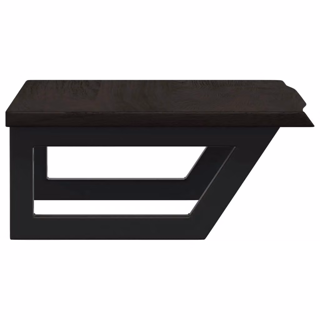 Berkfield Home Wall Mounted Basin Shelf in Brown Oak and Steel – 2