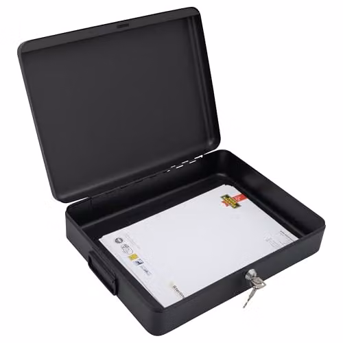 Sterling DB02 Black Steel A4 Document Box with Handles