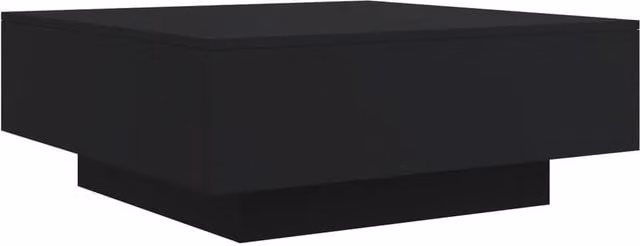 Berkfield Home Modern Square Coffee Table with LED Lights in Black, W/D/H: 80 x 80 x 31 cm – 1