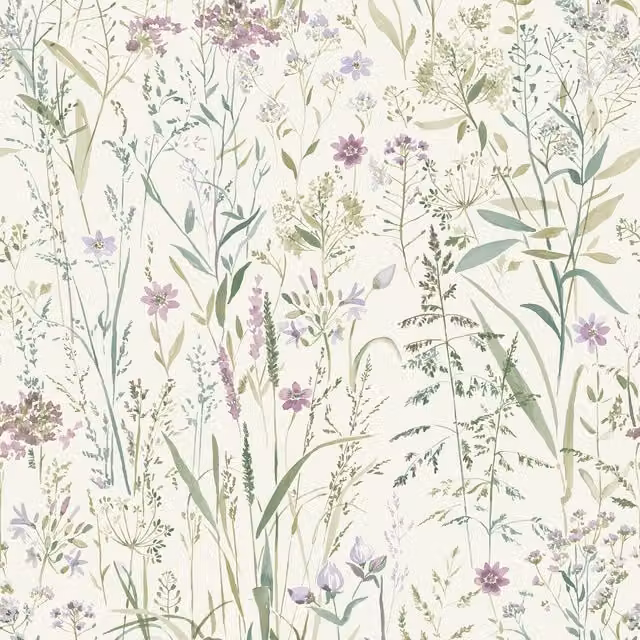 Grandeco Multicolour Botanical Floral Wallpaper in Pink, Blue and Purple
