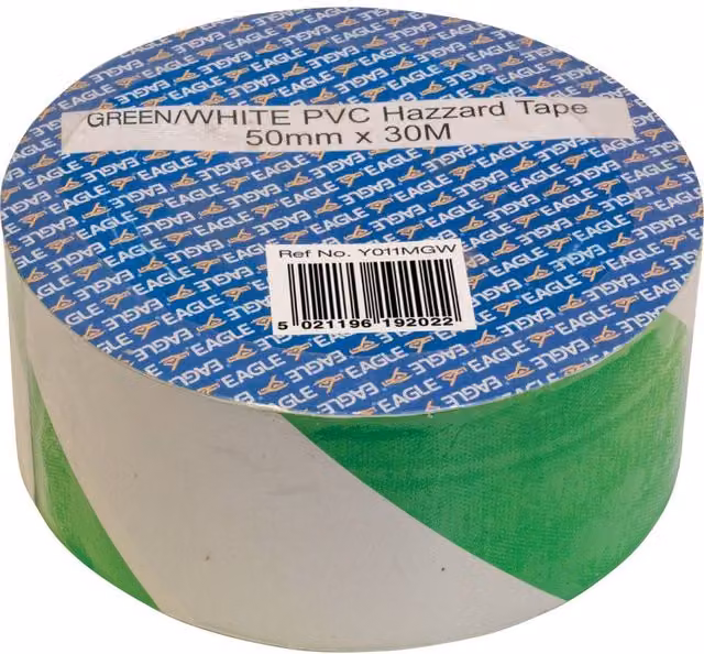 Eagle Hazard Tape Green & White W/D/H: 5 cm x 5 cm x 30 m