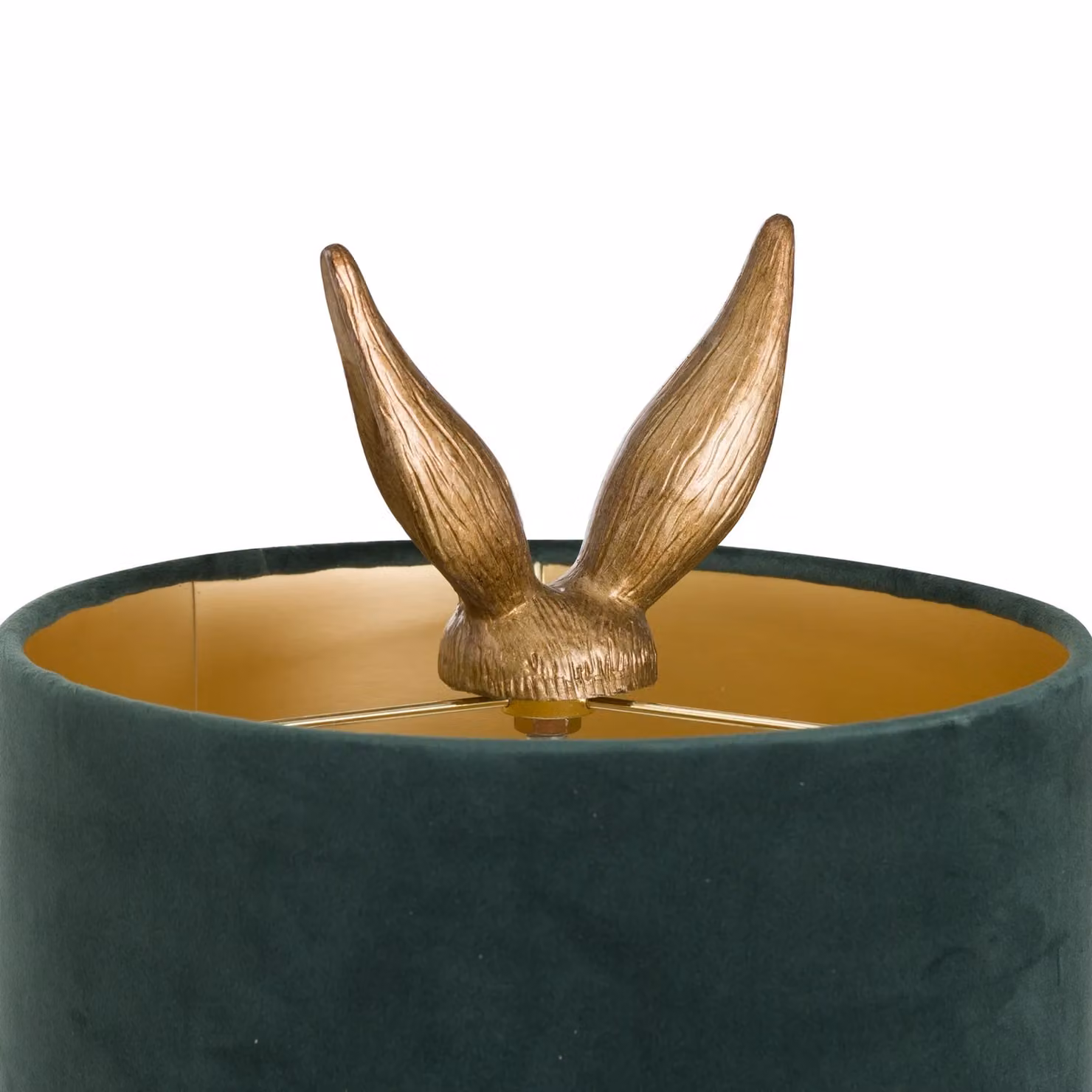 Hill Interiors Hare Table Lamp in Multicolour and Green with Gold/Brass Details – 3