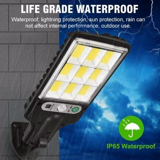 VOGREX 2-Pack LED Solar PIR Motion Sensor Wall Lights in Black for Garden Security – 1