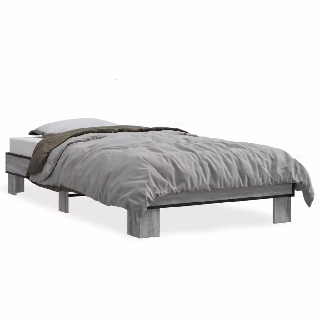 Berkfield Home Sonoma Small Single Bed Frame in Grey, W: 75 cm, L: 190 cm – 2