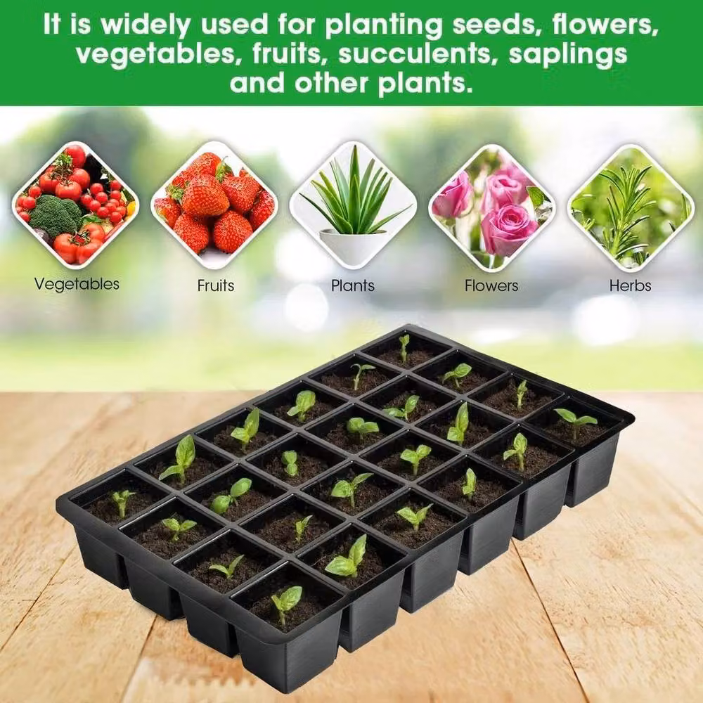 NESTLUNE 3-Piece Black 72-Cell Full Size Seed Tray Inserts for Plant Germination and Bedding – 5