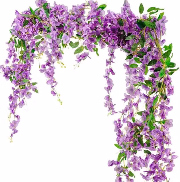 NESTLUNE Purple 4-piece Set of Artificial Hanging Flowers, W/D/H: 100 x 60 x 60 cm – 1