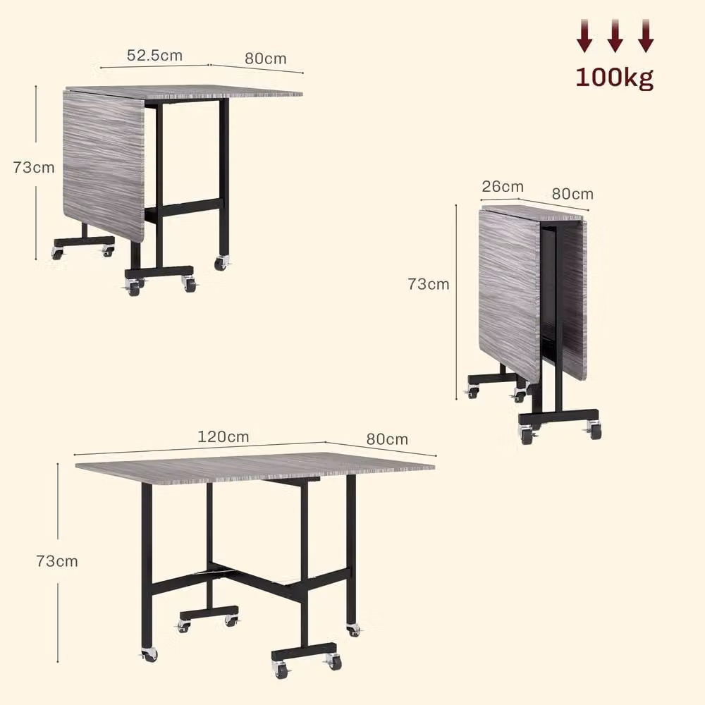 STILVORA Modern Extendable Rectangular Dining Table with Steel Frame in Grey – 3