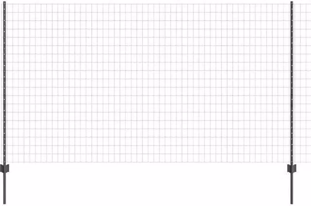 Berkfield Home Euro Fence Steel Garden Fencing with 10 U-Profile Posts, Grey, 4 x 10 m