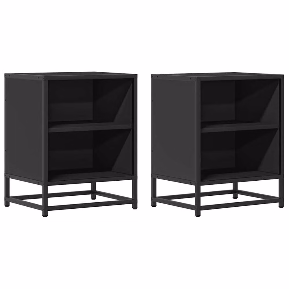 Berkfield Home Elegant Bedside Cabinets, 2 Piece Set in Black, W/D/H: 40 x 31 x 50 cm – 2