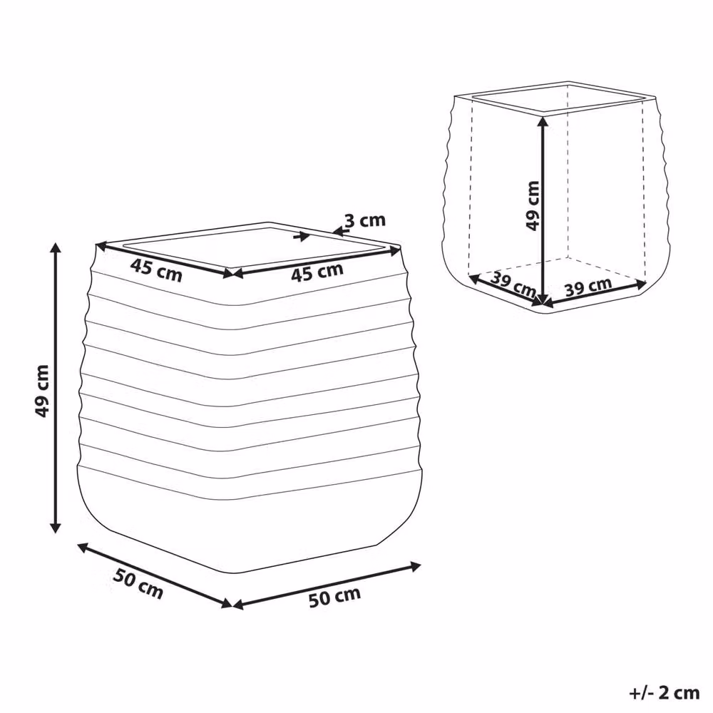 Wyld and Coco Black Polyresin Planter Tub W: 50 cm, D: 49 cm, H: 50 cm – 3