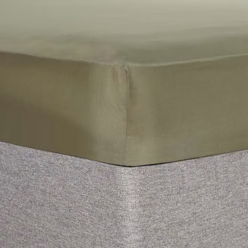 OHS Single Fitted Microfibre Bed Sheet, Non-Iron, Green, W/D/H: 91 x 190 x 25 cm – 1