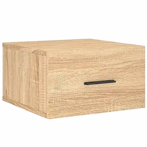 vidaXL Wall-mounted Bedside Cabinet in Brown Sonoma Oak, W/D/H: 35 x 35 x 20 cm