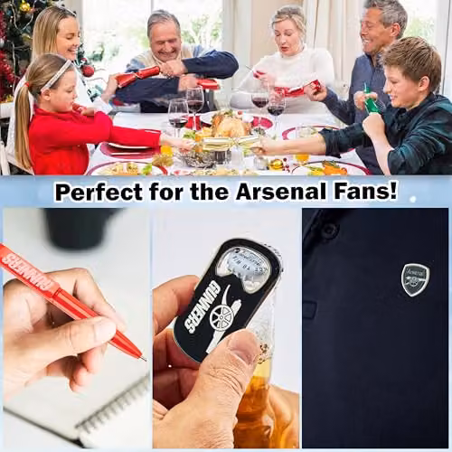Get Trend Arsenal FC Pop Luxury Christmas Crackers, Pack of 6, Red and Multicolour – 4