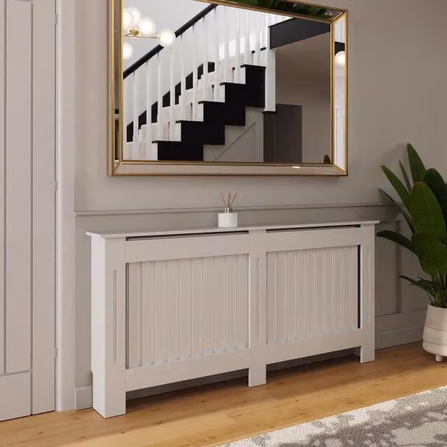 FWStyle Vertical Slat White MDF Radiator Cover